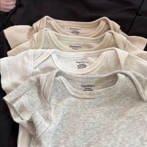 Gerber Baby Gray and Cream Bodysuits
